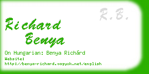 richard benya business card